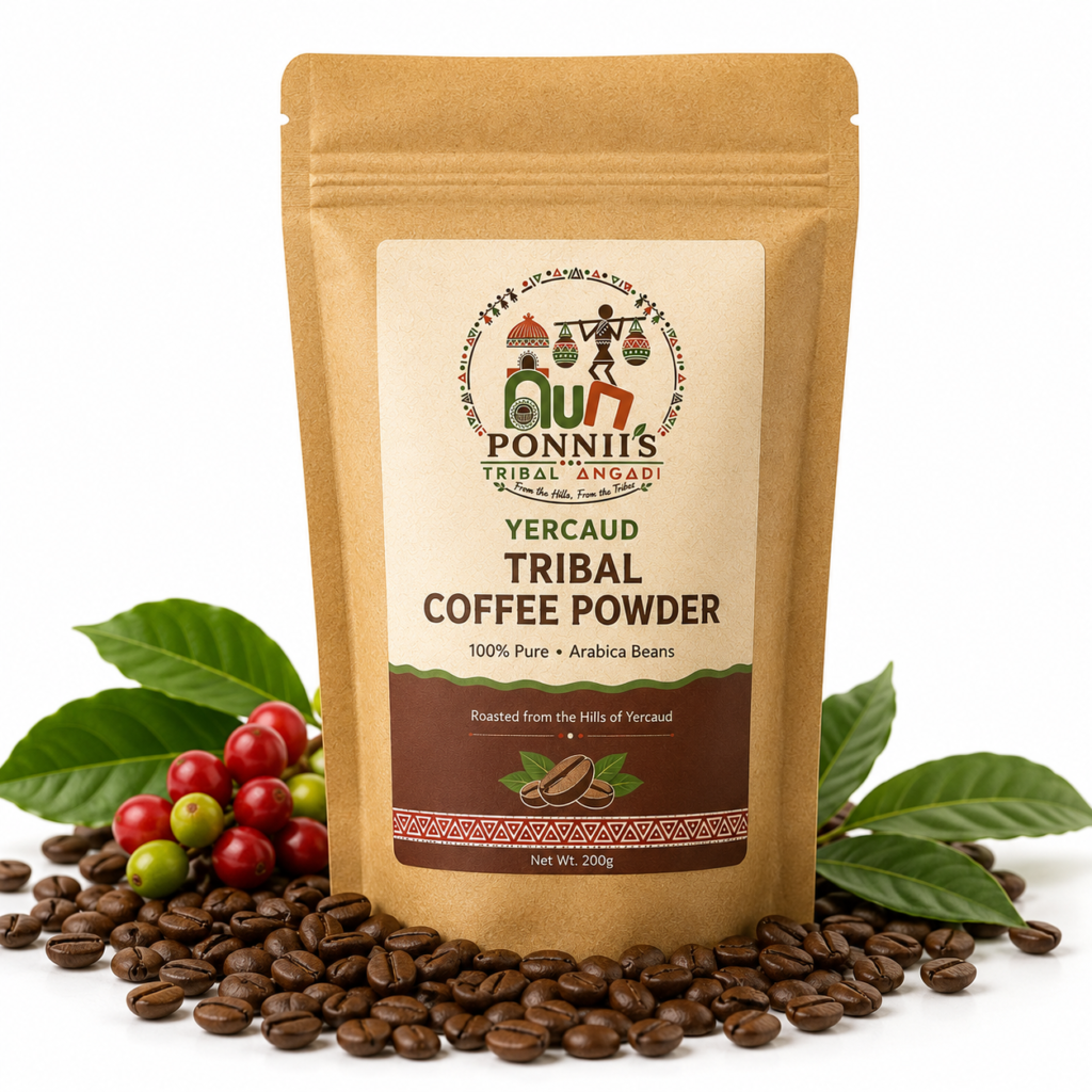 Yercaud Tribal Coffee Powder | Premium Arabica Coffee | Ponnii's Tribal Angadi | 500 Gms